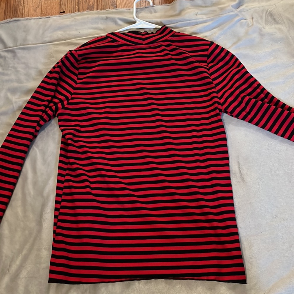 Hot Topic Red and Black Striped Shirt - Picture 2 of 2